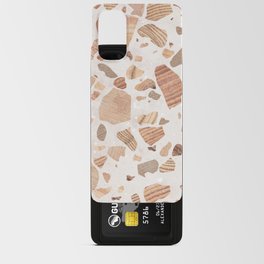 Terrazzo wood brown white Android Card Case