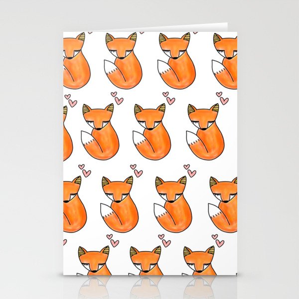 Fox Pattern Stationery Cards