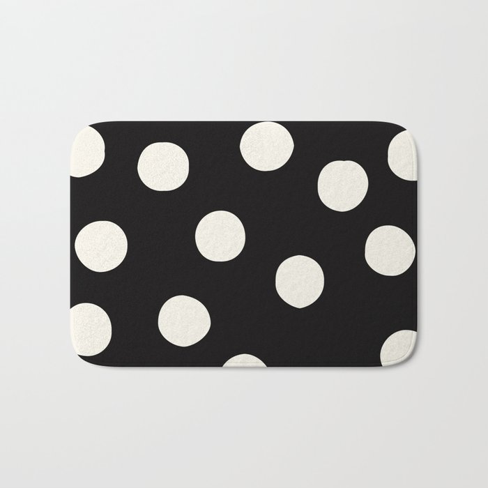 Black White Random Polka Dots Bath Mat By Ericaofanderson Society6