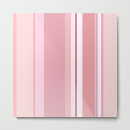 pastel pink and misty rose colored stripes Metal Print
