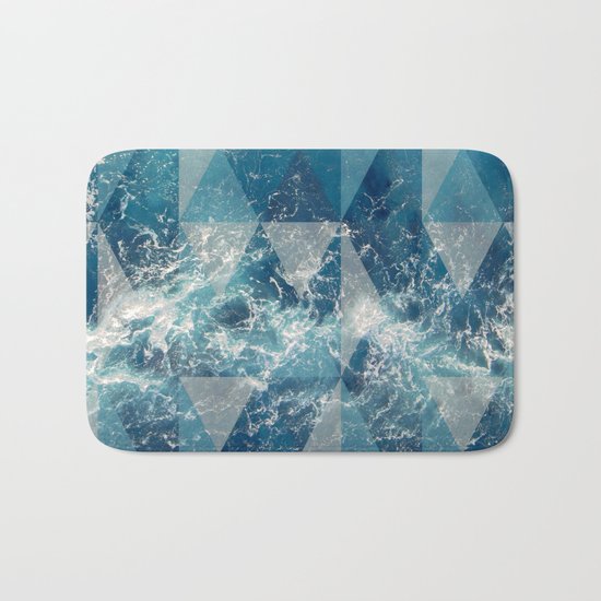 Geometric sea Bath Mat