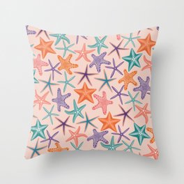 Sea Stars // Normal Scale //  Cream Background Throw Pillow