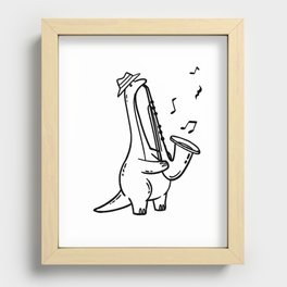 Brontosaurus Sax Player Recessed Framed Print