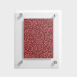 Burgundy and Red Chintz Floral Design Floating Acrylic Print
