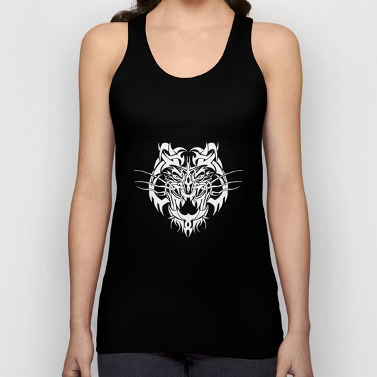 Tiger White Unisex Tank Top