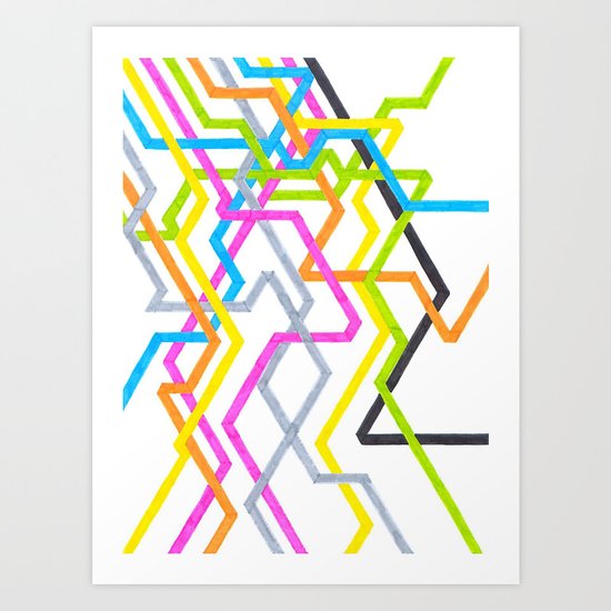 Neon 90s Metro Art Print