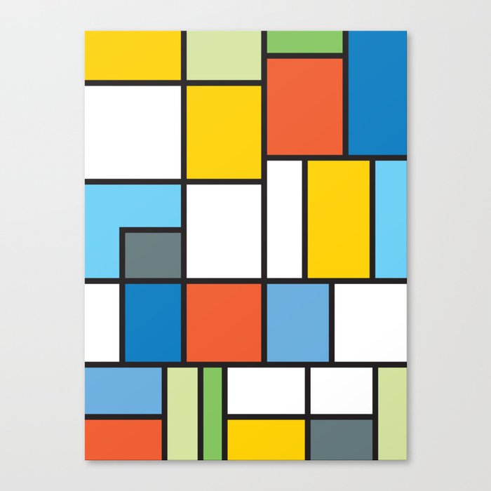 The Colors of / Mondrian Series - Simpsons Canvas Print