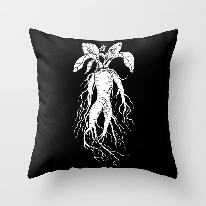 Mandrake Root Throw Pillow