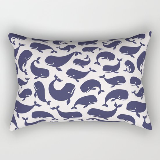 Moby Dick - White Rectangular Pillow