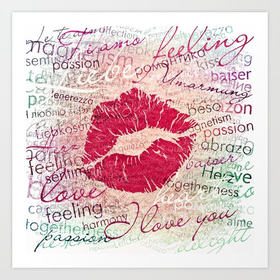Emotional Kiss Art Print
