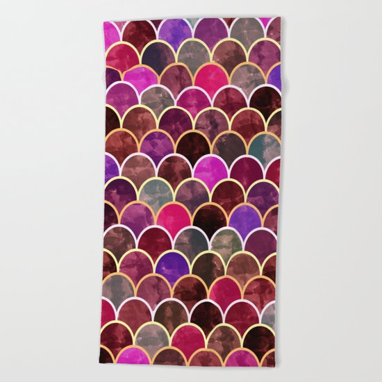 Watercolor Lovely Pattern VVII Beach Towel
