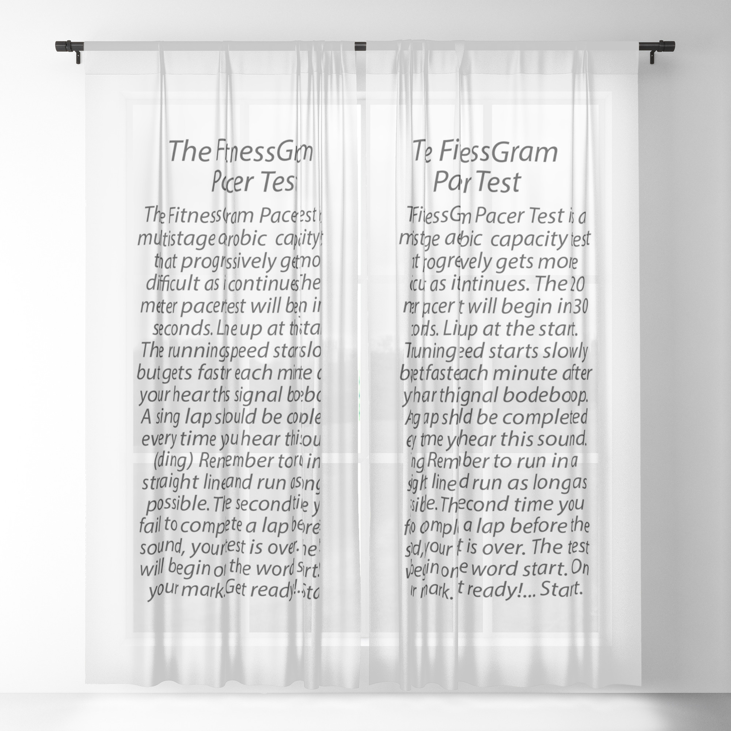 The Fitnessgram Pacer Test Quote Sheer Curtain By Aftersold Society6