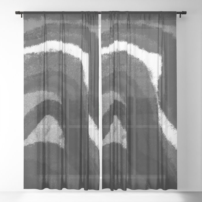 Minimal Painting. Abstract 195. Sheer Curtain