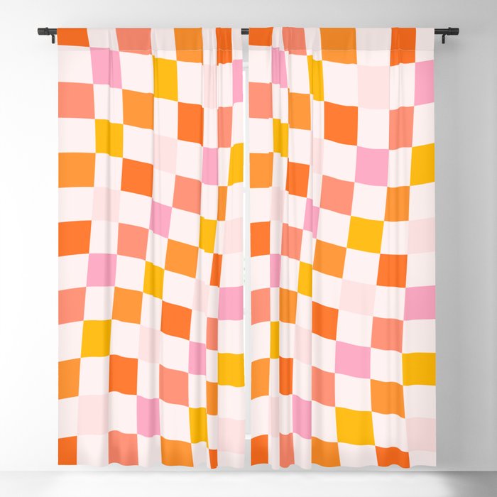 Checkers: PATTERN 04 | The Peach Edition Blackout Curtain