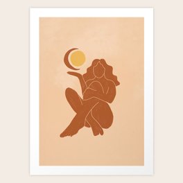 The Sun, The Moon and a Woman Art Print