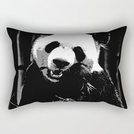 Cute Giant Panda Bear with tasty Bamboo Leaves Rectangular Pillow