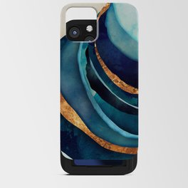 Abstract Blue with Gold iPhone Card Case