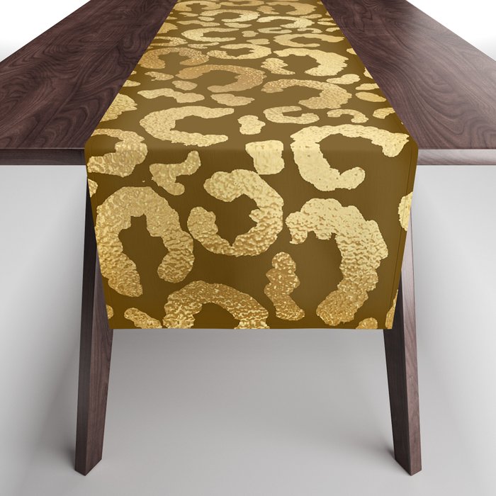 Leopard Gold Brown Modern Collection Table Runner