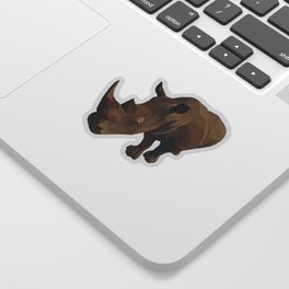 Minimal Wild White Rhino Sticker