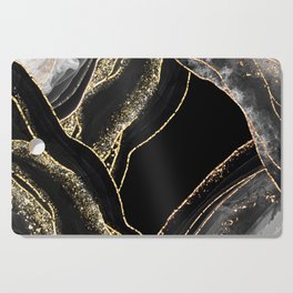 Black Night Glamour Marble Landscape Cutting Board