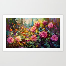 Rose Garden -  impressionism painting 2 Art Print