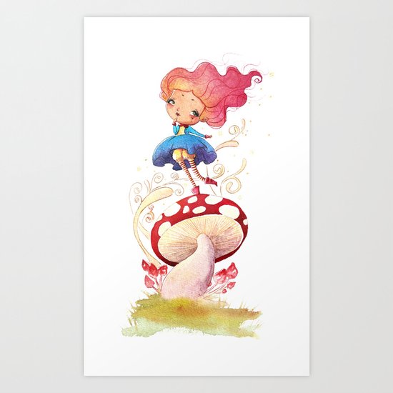 Girl and Shroom Art Print
