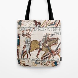 Battle of Hastings- Bayeux Tapestry King Harold Is Killed Arrow In Eye Tote Bag