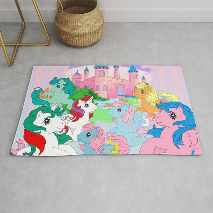 Retro G1 My Little Pony Dream Castle Rug By Gertee Society6