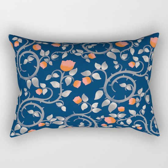 Midnight Florals Rectangular Pillow