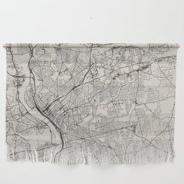 Springfield, Massachusetts - City Map - USA - Black and White Aesthetic Wall Hanging