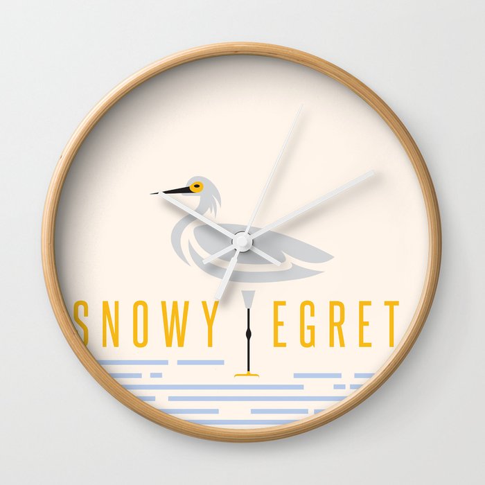 Snowy Egret Wall Clock