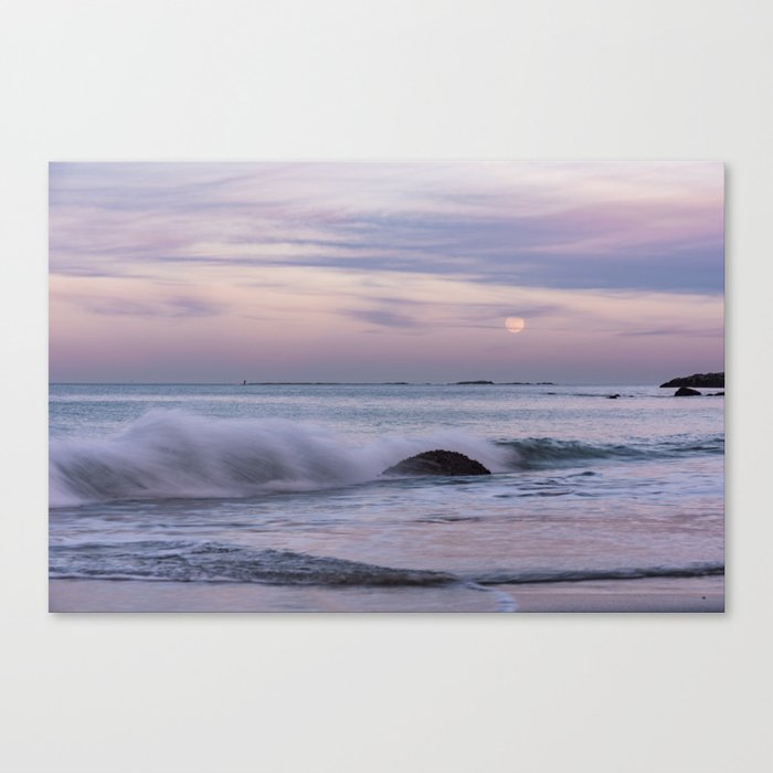 Pastel Ocean Moonrise Canvas Print