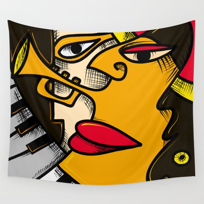Abstract Jazz Art Music Artwork Art Wall Tapestry by Happy