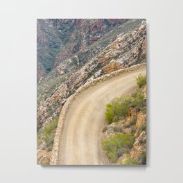 Tight bend in the Swartberg Pass in South Africa - Portrait Metal Print | Photo, Oldroad, Spectacularview, Steeproad, Dirtroad, Windingroad, Swartbergpass, Challengingpass, Tightbend, Steepdrive 