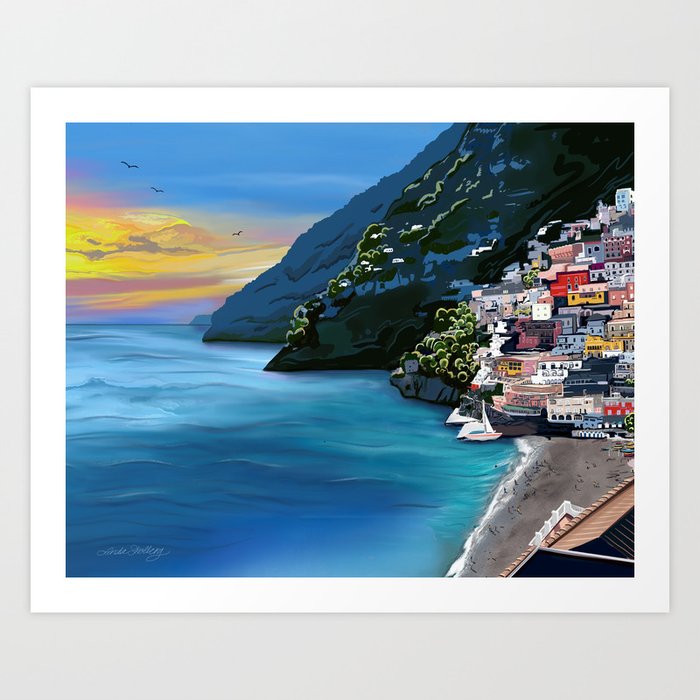 Positano, Italy - Amalfi Coast Art Print