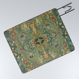 William Morris Antique Acanthus Floral Picnic Blanket