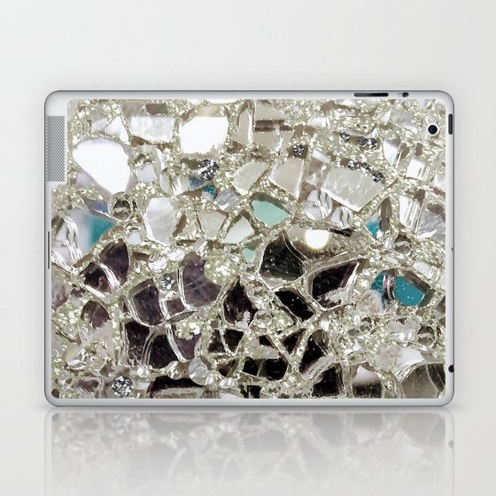 An Explosion of Sparkly Silver Glitter, Glass and Mirror Laptop & iPad Skin