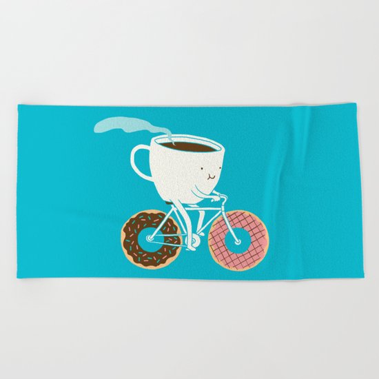Coffee and Donuts Beach Towel