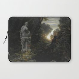 Vintage artwork with statue in forest Laptop Sleeve