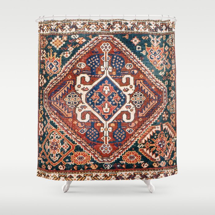 Qashqai Khorjin  Antique Fars Persian Bag Face Print Shower Curtain