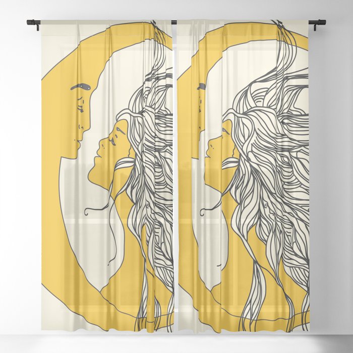 Sun And Moon Sheer Curtain By Nadja1 Society6 Sun And Moon Sheer Curtain