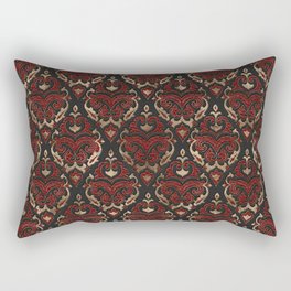 Persian Oriental Pattern - Black and Red Leather Rectangular Pillow