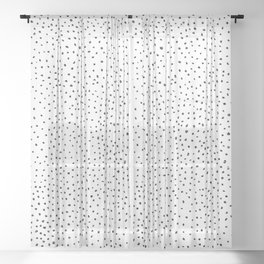 Dotted White & Black Sheer Curtain