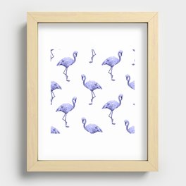 Very Peri 2022 Color Of The Year Violet Blue Periwinkle Flamingo Pattern Recessed Framed Print