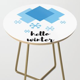Hello winter in blue Side Table