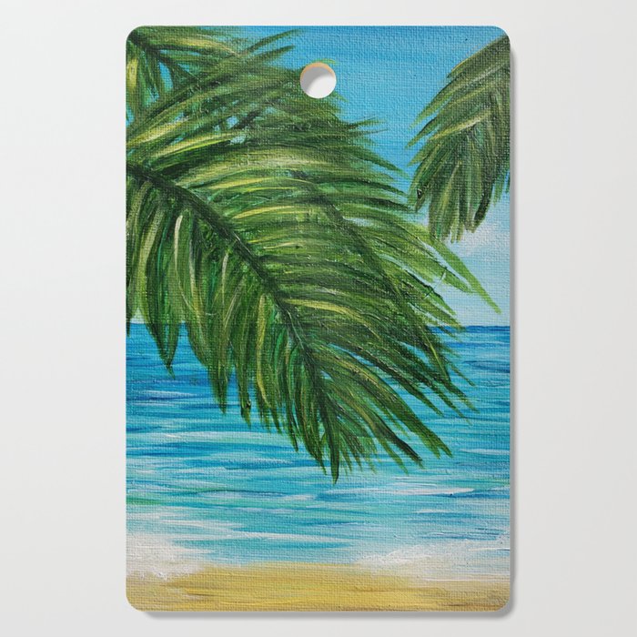 Acrylic Palm Trees and Ocean Shore Cutting Board