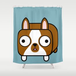 Boston Terrier Loaf - Red Brown Boston Dog Shower Curtain