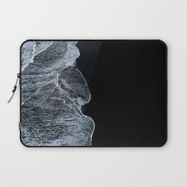 Waves on a black sand beach in iceland - minimalist Landscape Photography Laptop Sleeve