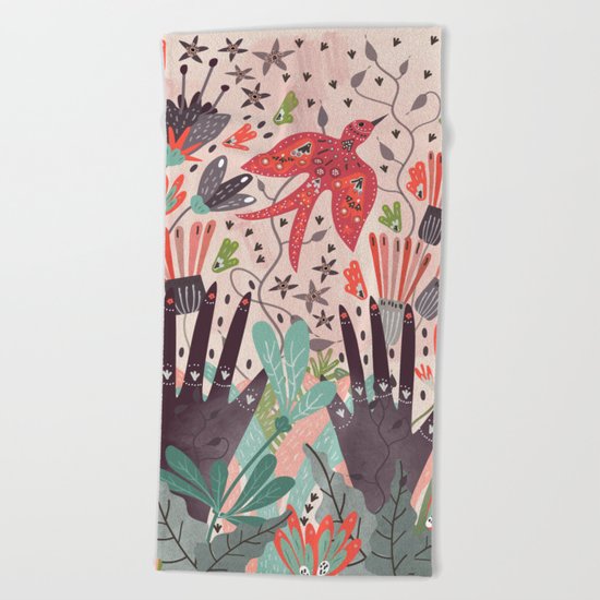 Spring Bird Beach Towel