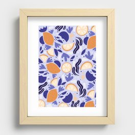 Citrus Pattern in Purple vibes Recessed Framed Print